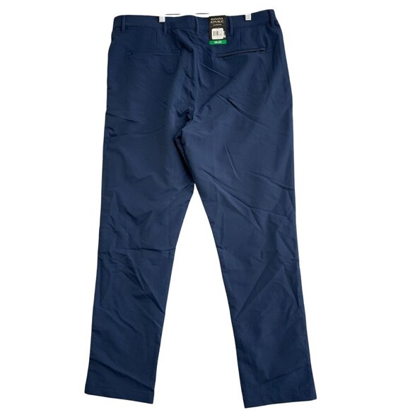 NEW Banana Republic Men's 38x32 Flat Front Tech Pants Blue Polyester - Picture 3 of 8